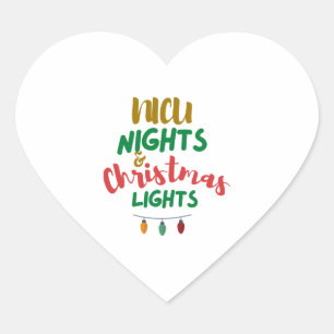 NICU Christmas NICU nights & Christmas Lights ハートシール