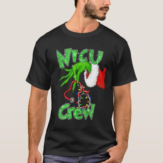 Nicu Crew Nurse Merry Christmas Stethoscope Xmas P Tシャツ (正面)