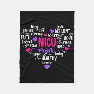 Nicu Mom Heart Micro Preemie Baby Mom Of Nicu Warr フリースブランケット