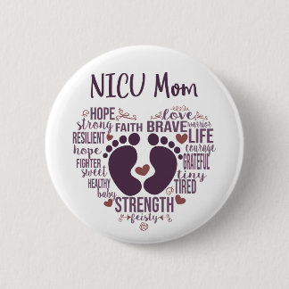 「NICU Mom」 PreemieまたはNICU認識度ボタン 缶バッジ