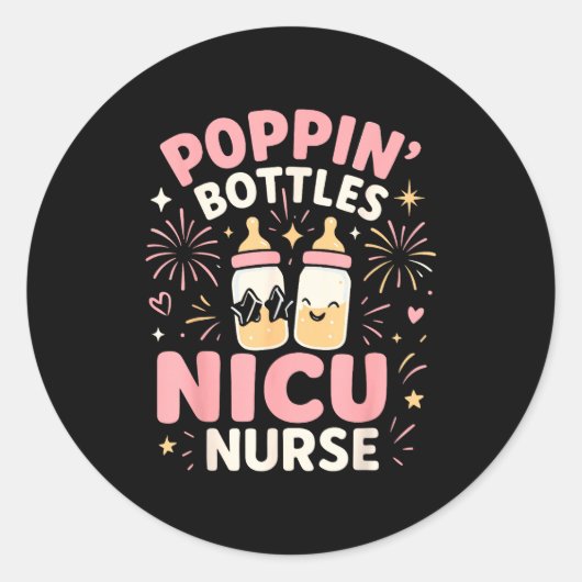Nicu New Years Shirt, Nurse Png Bottles For The Ne ラウンドシール (正面)