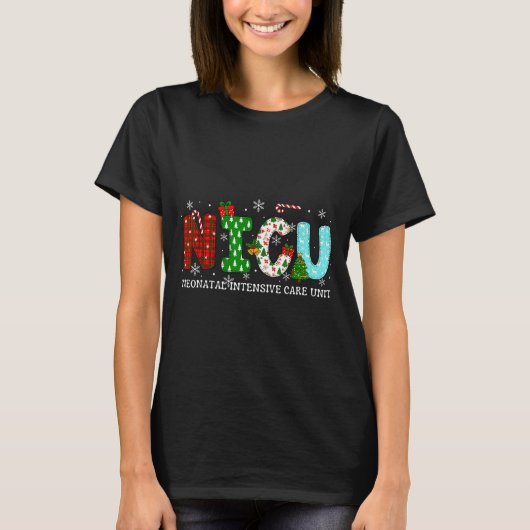Nicu Nurse Christmas Neonatal Intensive Care Unit  Tシャツ (正面)