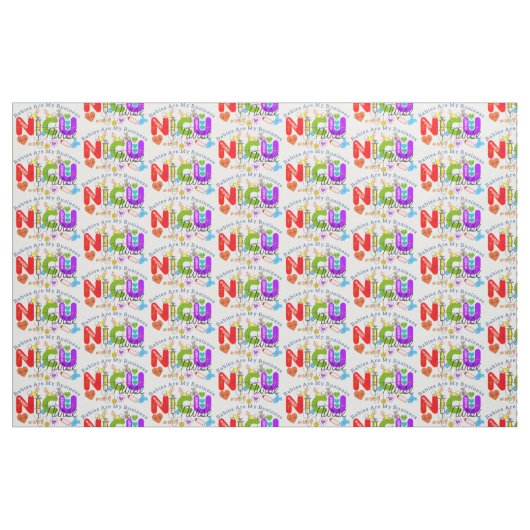 NICU Nurse Colorful Graphics  ファブリック (ファットクウォーター)