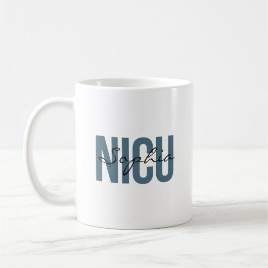 NICU Nurse Personalized Name Bold Typography コーヒーマグカップ (左)