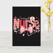 Nicu Nurse Stethoscope Coquette Bow Heart Valentin カード (黄色い花)