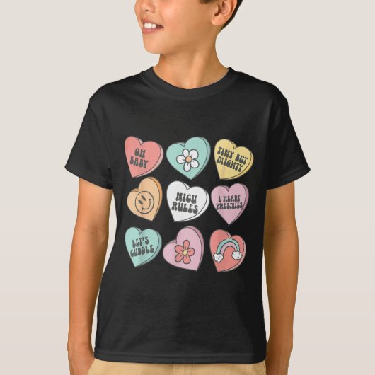Nicu Nurse Valentine's Day Heart Candy Neonatal Ic Tシャツ (正面)