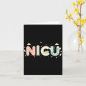 Nicu Nurse Valentine's Day Heart Stethoscope Scrub カード (黄色い花)