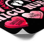 Nicu Nurse Valentines Day Rainbow Neonatal Rn Hear ポスター (角)