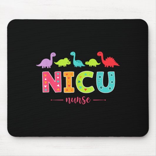 Nicu Nurse With Cute Dinosaurs Pediatric For Women マウスパッド (正面)