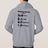 NICU RNナースフード付きスウェットシャツ – 中デザイン パーカ (裏面)