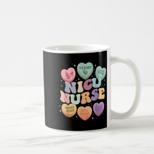 Nicu Valentine Nicu Nurse Valentines Day Icu Nurse コーヒーマグカップ (右)