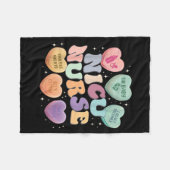 Nicu Valentine Nicu Nurse Valentines Day Icu Nurse フリースブランケット (正面(横))