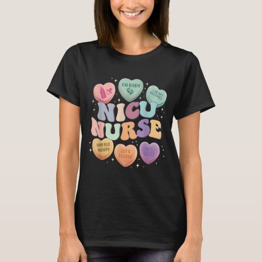 Nicu Valentine Nicu Nurse Valentines Day Icu Nurse Tシャツ (正面)