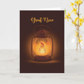 Niece 素晴らし's of 考え You at Camp with Lantern カード (黄色い花)