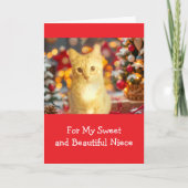 Niece Christmas with Cute Ginger Kitty シーズンカード (正面)