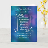 Niece Graduation Personalize Name and School  カード (黄色い花)