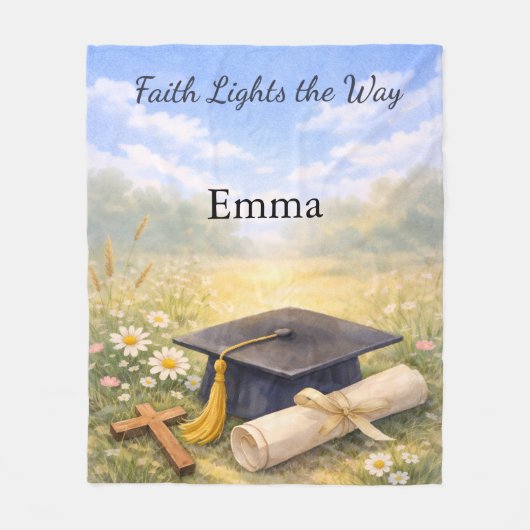 Niece Graduation Personalized Christian Gift フリースブランケット (正面)