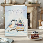 Niece Happy January Birthday Nuthatch  カード