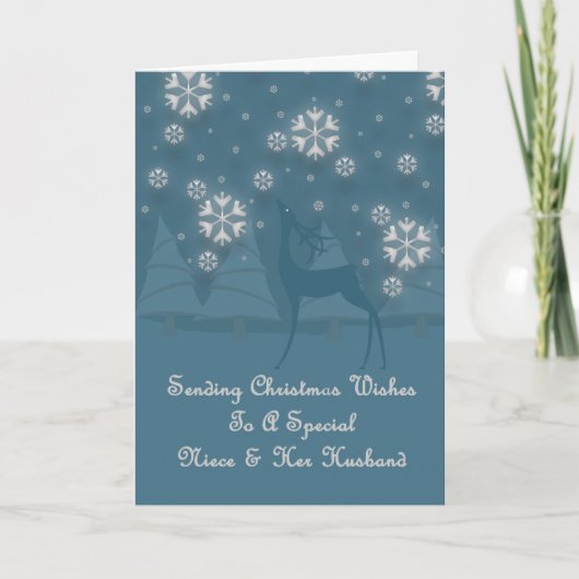 Niece & Her Husband Reindeer Christmas シーズンカード (正面)