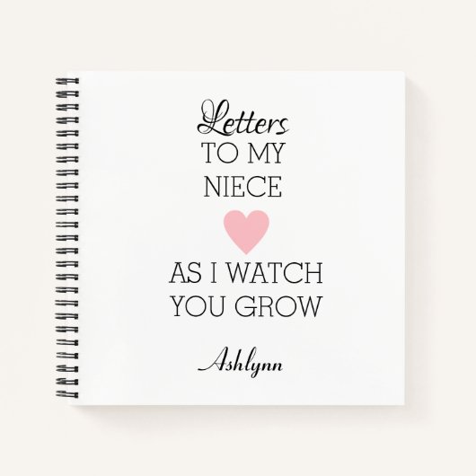 Niece Journalへの手紙 ノートブック (正面)