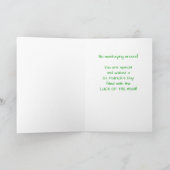 Niece, St. Patrick's Day Monkey with Shamrock カード (内部)