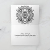 Niece's Birthday, Butterfly Mandala Coloring Page  カード (内部)