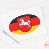 Niedersachsen Flagge mit Wappen 楕円形シール (封筒)