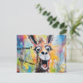 Niedlich personalisierbar gute Laune Lama  ポストカード (スタンド正面)