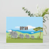 Niedliche Elefanten - Afrika Savanne | 招待状 (スタンド正面)