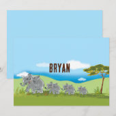 Niedliche Elefanten - Afrika Savanne | 招待状 (正面/裏面)