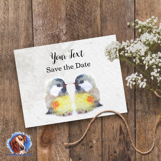 Niedliche Kohlmeisen - Aquarell-Design | ポストカード