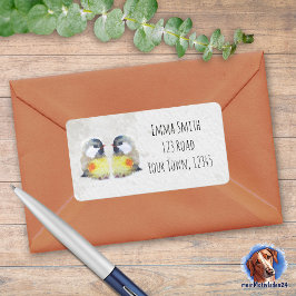 Niedliche Kohlmeisen - Aquarell-Design | ラベル