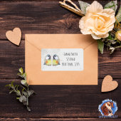 Niedliche Kohlmeisen - Aquarell-Design | ラベル