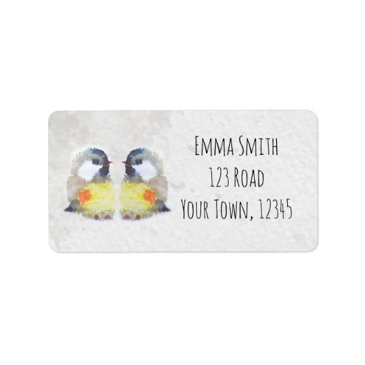 Niedliche Kohlmeisen - Aquarell-Design | ラベル (正面)