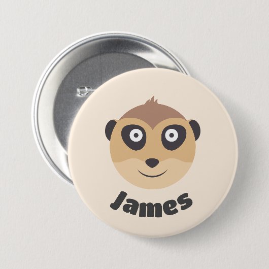 Niedliche Namensmarke mit Erdmännchen 缶バッジ (正面&裏面)