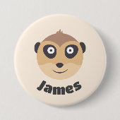 Niedliche Namensmarke mit Erdmännchen 缶バッジ (正面)