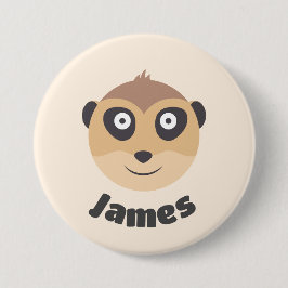 Niedliche Namensmarke mit Erdmännchen 缶バッジ