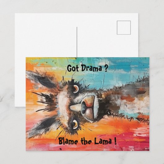 Niedliche personalisierbare gute Laune Lama   ポストカード (正面/裏面)