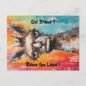 Niedliche personalisierbare gute Laune Lama   ポストカード (正面)