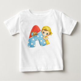Niedlicher A-Buchstabe mit Baby ベビーTシャツ