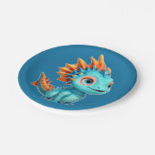 Niedlicher Alien-Drache, türkis - ペーパープレート (アングル)