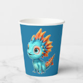 Niedlicher Alien-Drache, türkis - 紙コップ (裏面)