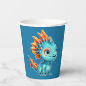 Niedlicher Alien-Drache, türkis - 紙コップ (正面)