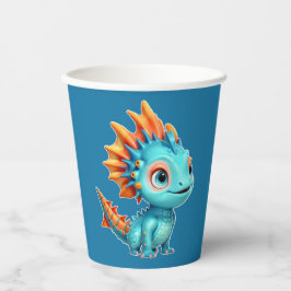 Niedlicher Alien-Drache, türkis - 紙コップ