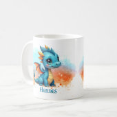 Niedlicher Babydrache blau orange - Kindertasse コーヒーマグカップ (正面左)