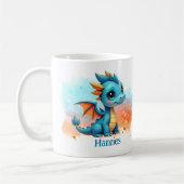 Niedlicher Babydrache blau orange - Kindertasse コーヒーマグカップ (左)