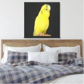 niedlicher gelber Wellensittich  キャンバスプリント (インサイチュ (寝室))