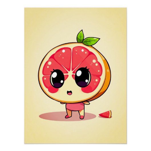 Niedlicher Grapefruit-Charakter ポスター (正面)