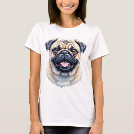 Niedlicher Mops mit großen Augen – süßes Hundemoti Tシャツ