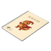 Niedlicher Parasaurolophus Cartoon – Dino‑Hero ノートブック (左側)